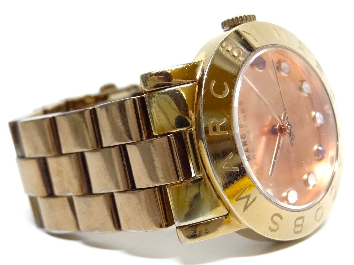 動(dòng)作確認(rèn)済 MARC BY MARC JACOBS マークバイマークジェイコブス レディース腕時(shí)計(jì) ゴールド×ピンク QZ MBM3216 ●☆