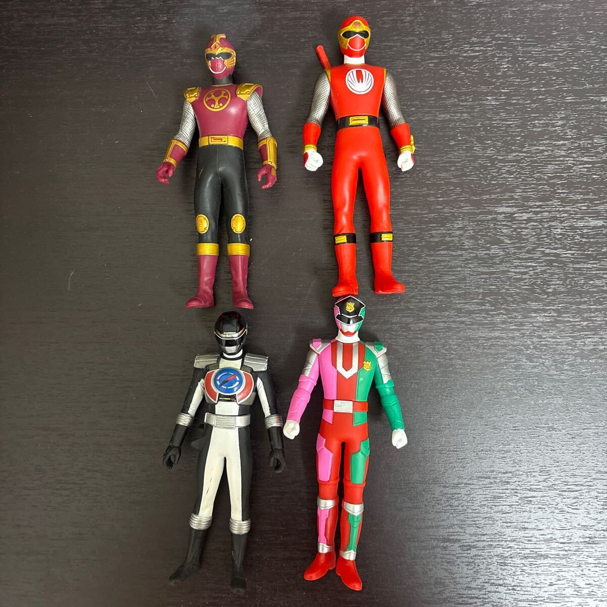 戦隊ヒーローシリーズ　ハリケンジャー　ボウケンジャー　パトレンジャー色々4體セット ソフビ バンダイ　戦隊ヒーロー