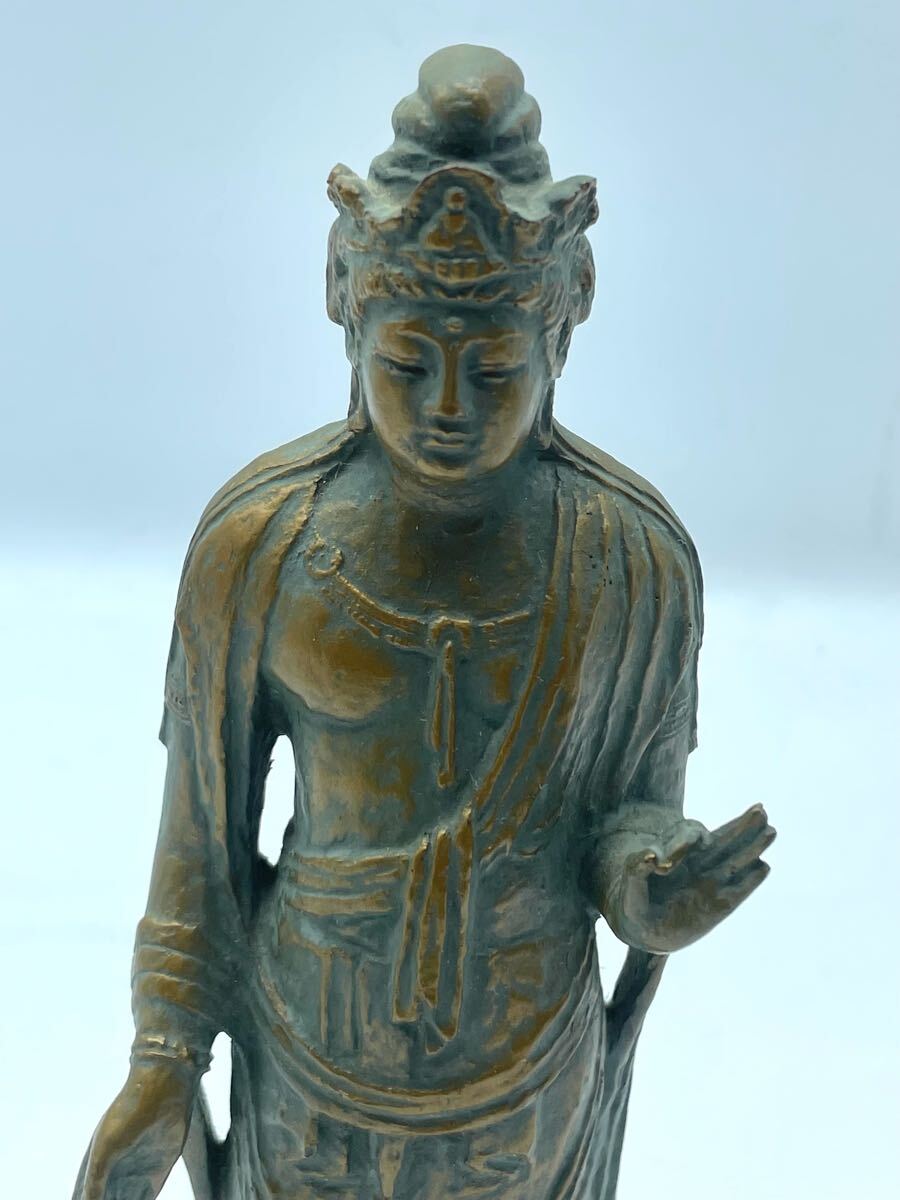 北村西望作 聖観音】 ブロンズ 仏像 観音像 銅像 置物 高さ約 北村西望作 聖観音】 ブロンズ 仏像 観音像 銅像 置物 高さ約