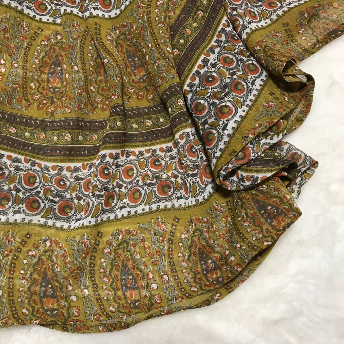 即決★ y2k フェアリーコア ボーホー ポンチョ 風 トップス 総柄 M アンナルナ_画像5