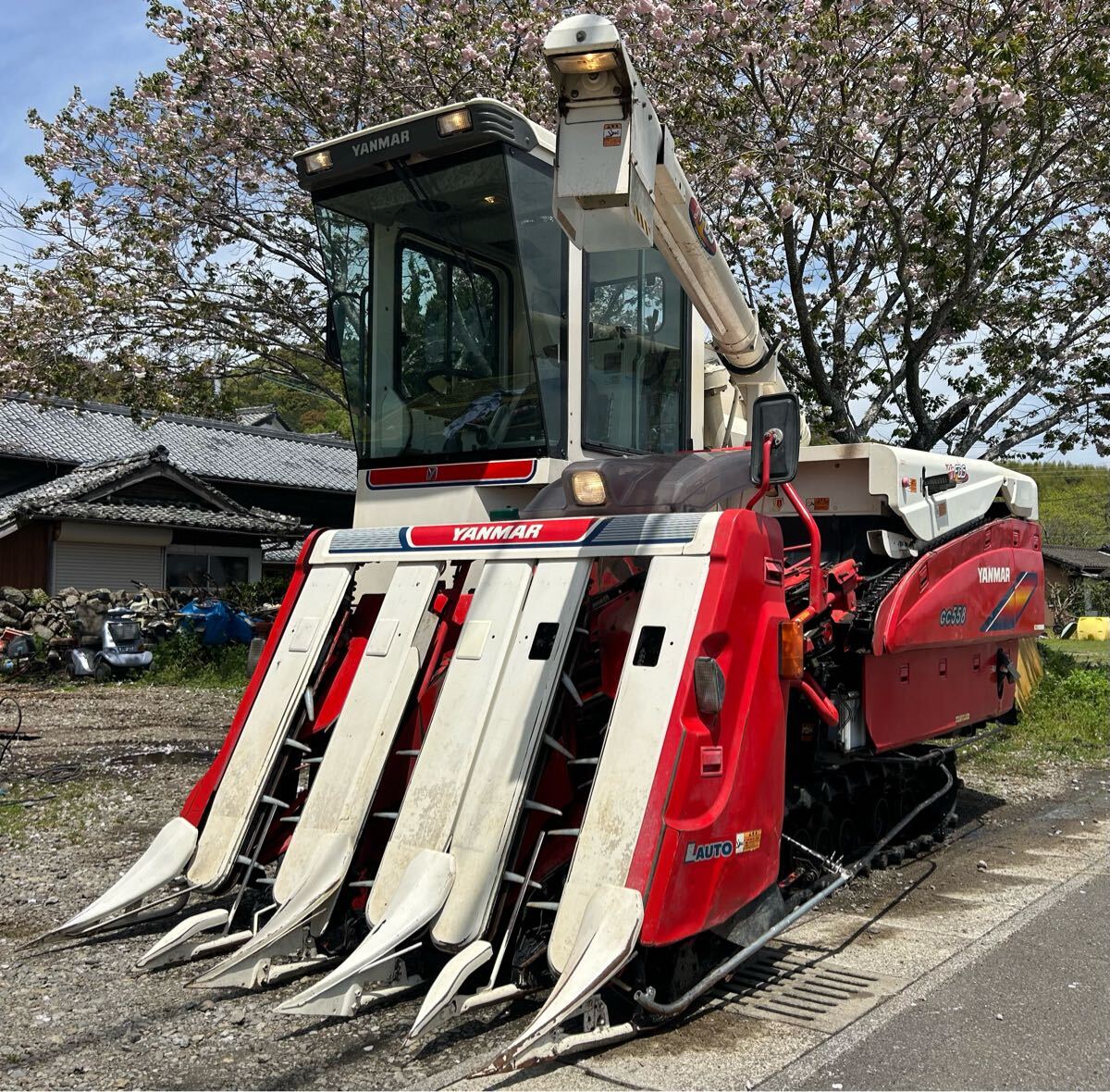 宮崎ヤンマー5条刈り コンバイン 58馬力 オーガ パワステUFO 動画有