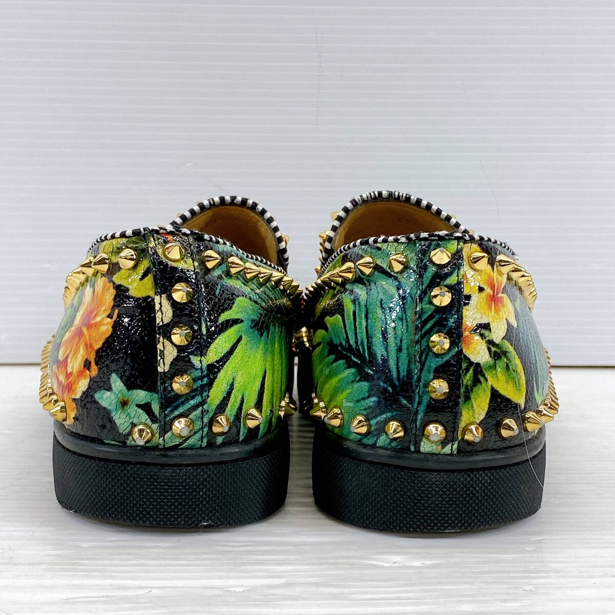 ●Christian Loubutin クリスチャンルブタン スリッポン スニーカー HAWAII スタッズ SIZE:41.5 約26.5cm Pik boat Flat Calf Hawaii●