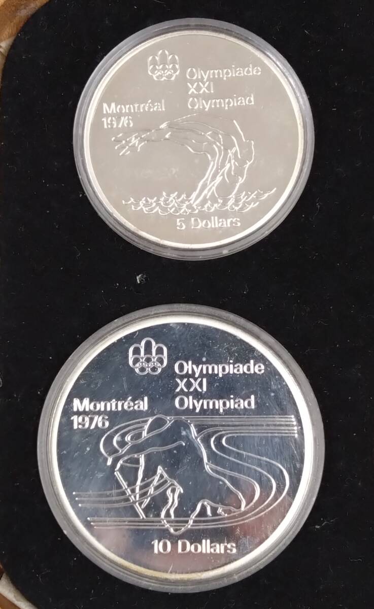 ◇ モントリオールオリンピック 記念銀貨 1976年 5ドル 2枚 10 ◇ モントリオールオリンピック 記念銀貨 1976年 5ドル 2枚 10