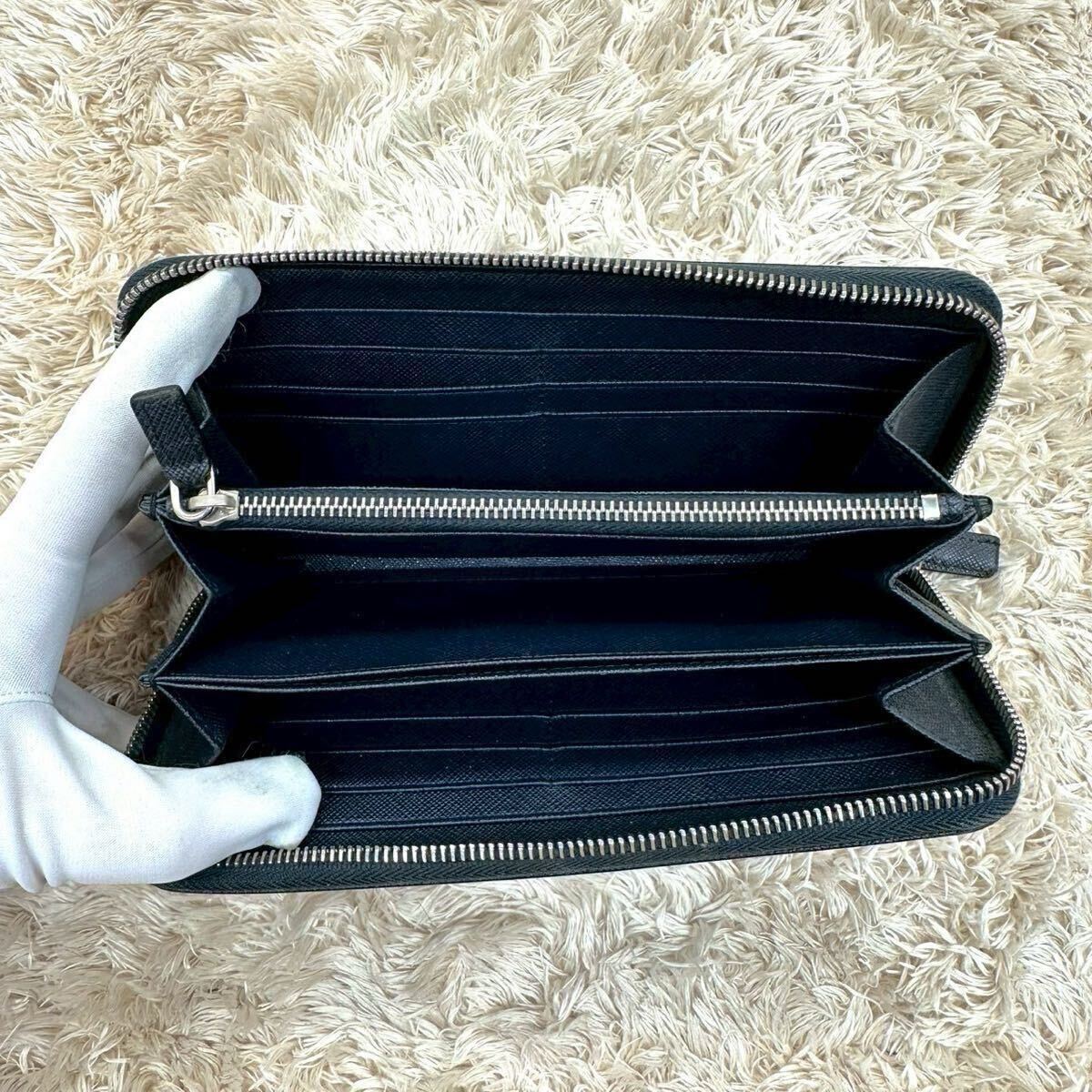 極美品/現行◇PRADA プラダ 長財布 サフィアーノレザー 型押し 極美品/現行◇PRADA プラダ 長財布 サフィアーノレザー 型押し
