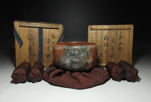 ◇楽吉左衛門六代 左入/赤茶碗◇時代桐箱◇楽吉左衛門十代 旦入 ◇楽吉左衛門六代 左入/赤茶碗◇時代桐箱◇楽吉左衛門十代 旦入