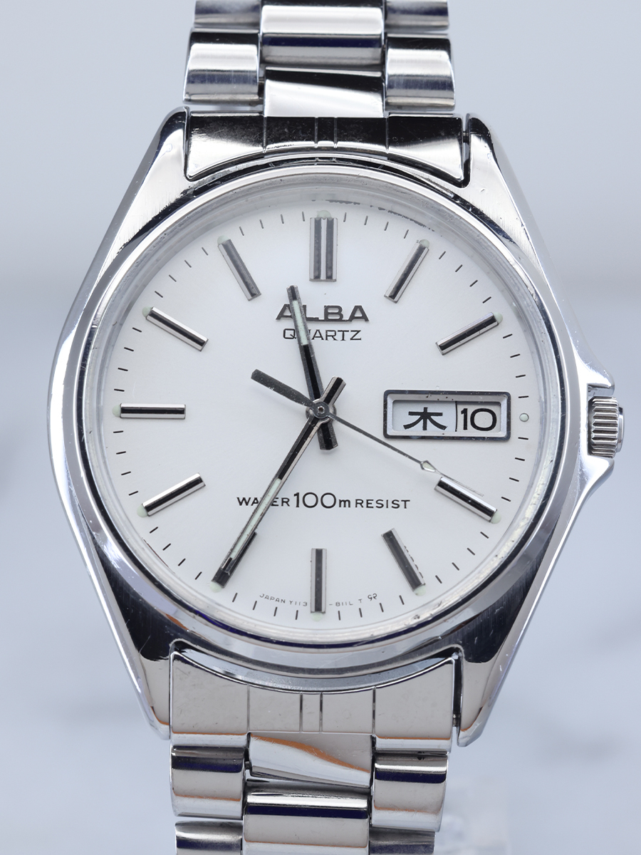 SEIKO ALBA セイコー アルバ Y113-8100 クォーツ式腕時計 ガラス交換済み 洗浄済み