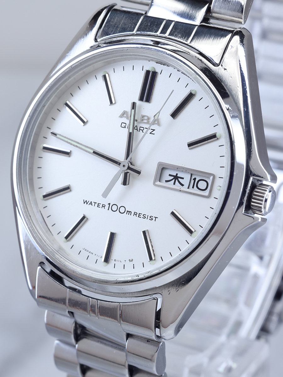 SEIKO ALBA セイコー アルバ Y113-8100 クォーツ式腕時計 ガラス交換済み 洗浄済み