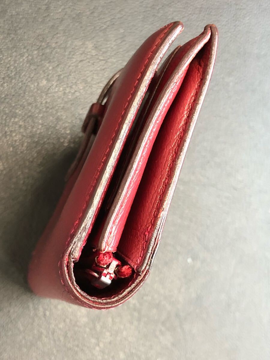 HERMES エルメス ベアン ジェラ 二つ折り コンパクト財布 レッド HERMES エルメス ベアン ジェラ 二つ折り コンパクト財布 レッド