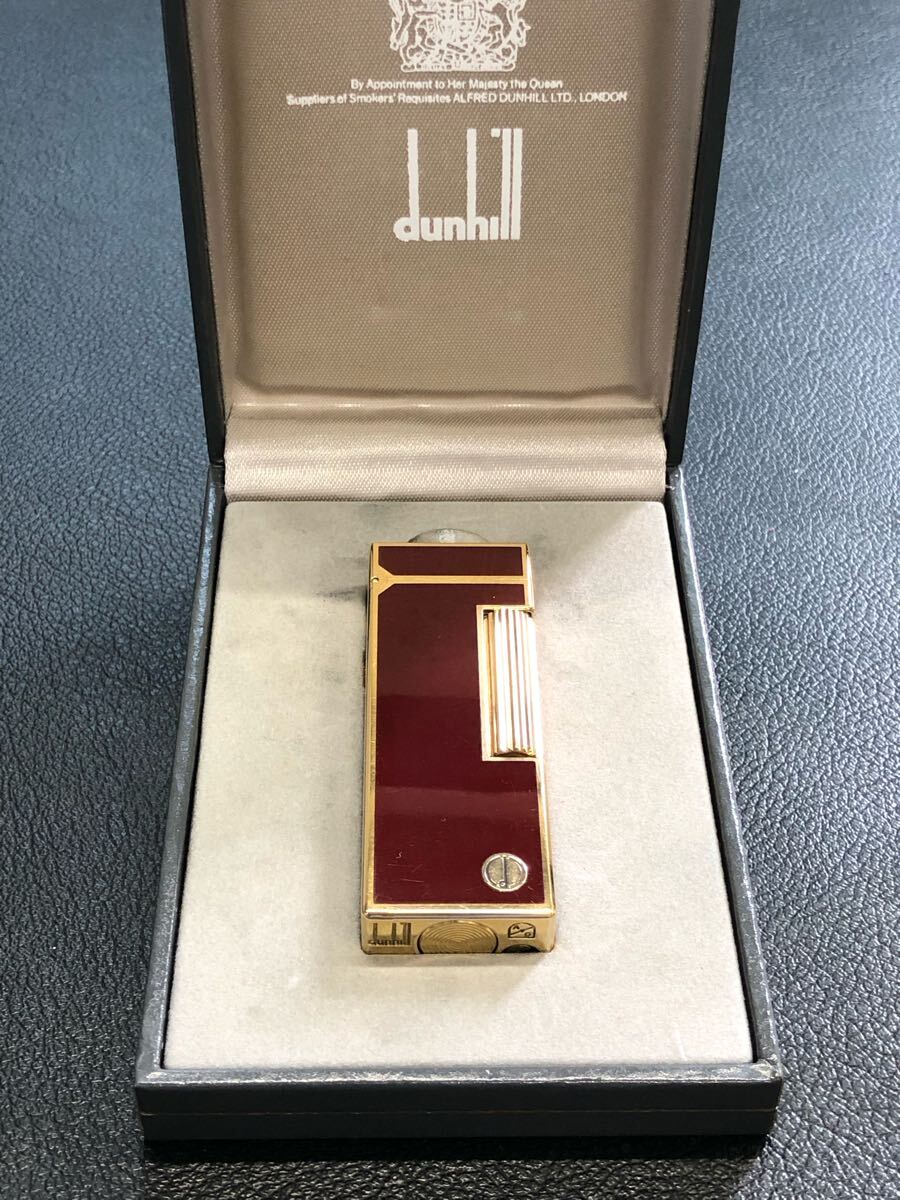 dunhill ダンヒル ガスライター ボルドー ゴールド 箱付き
