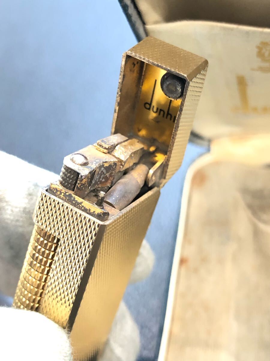 Dunhill ダンヒル ガスライター ゴールドカラー 箱付き(ダンヒル Dunhill ダンヒル ガスライター ゴールドカラー 箱付き(ダンヒル