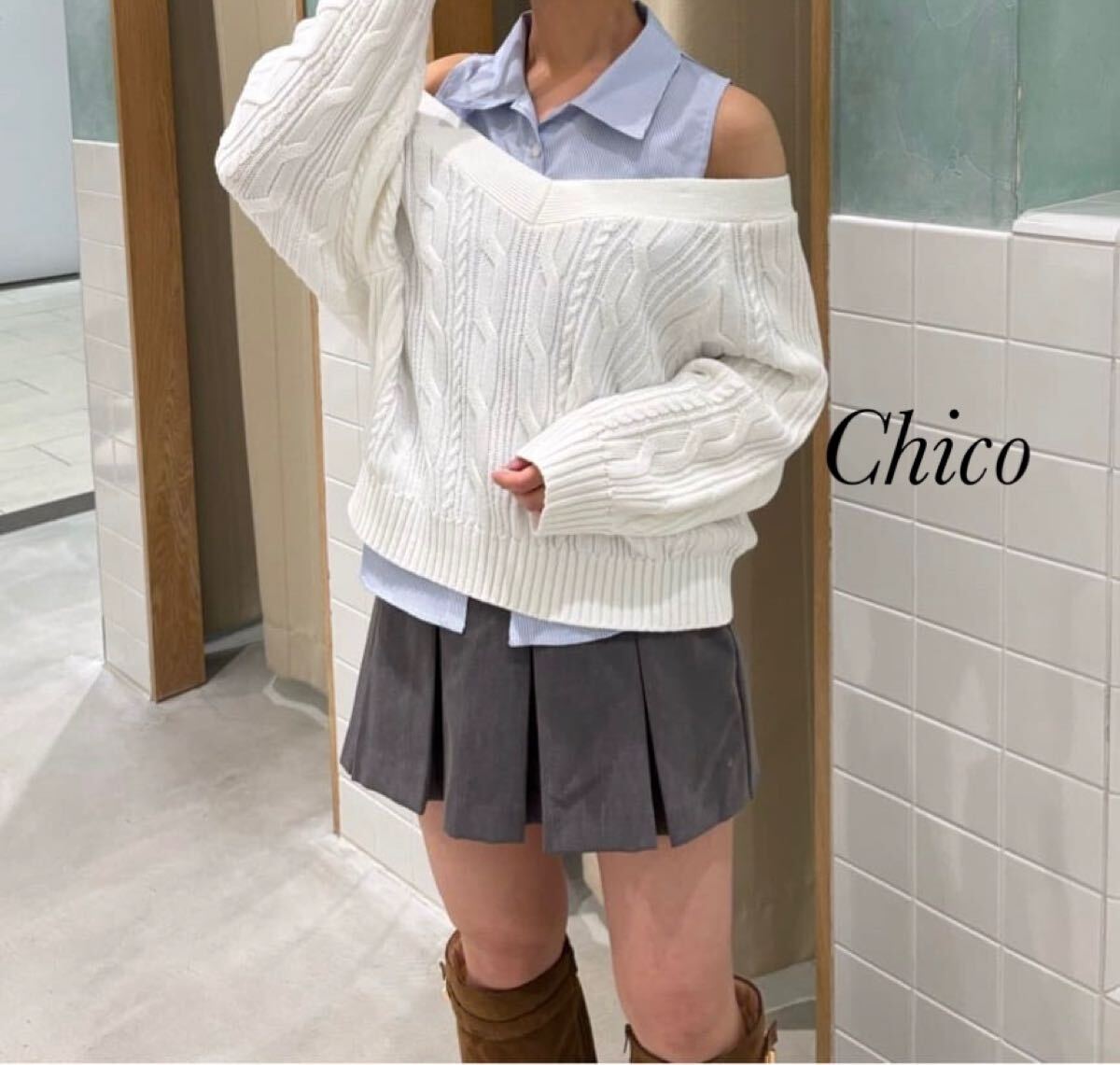 新品 Chico ノースリシャツ＋オフショルニット｜Yahoo!フリマ