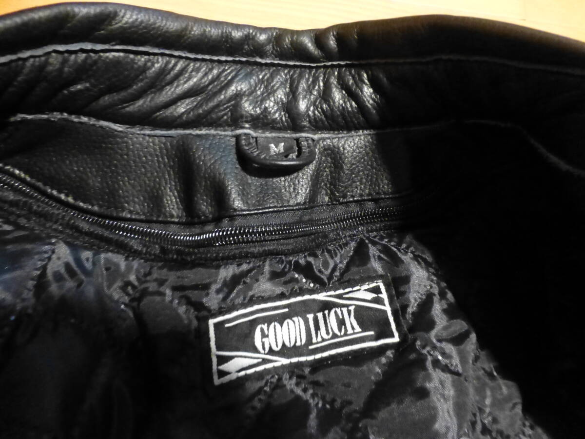★GOOD　LUCK　中綿ベスト付　パンチング本革レザージャケット No6-35