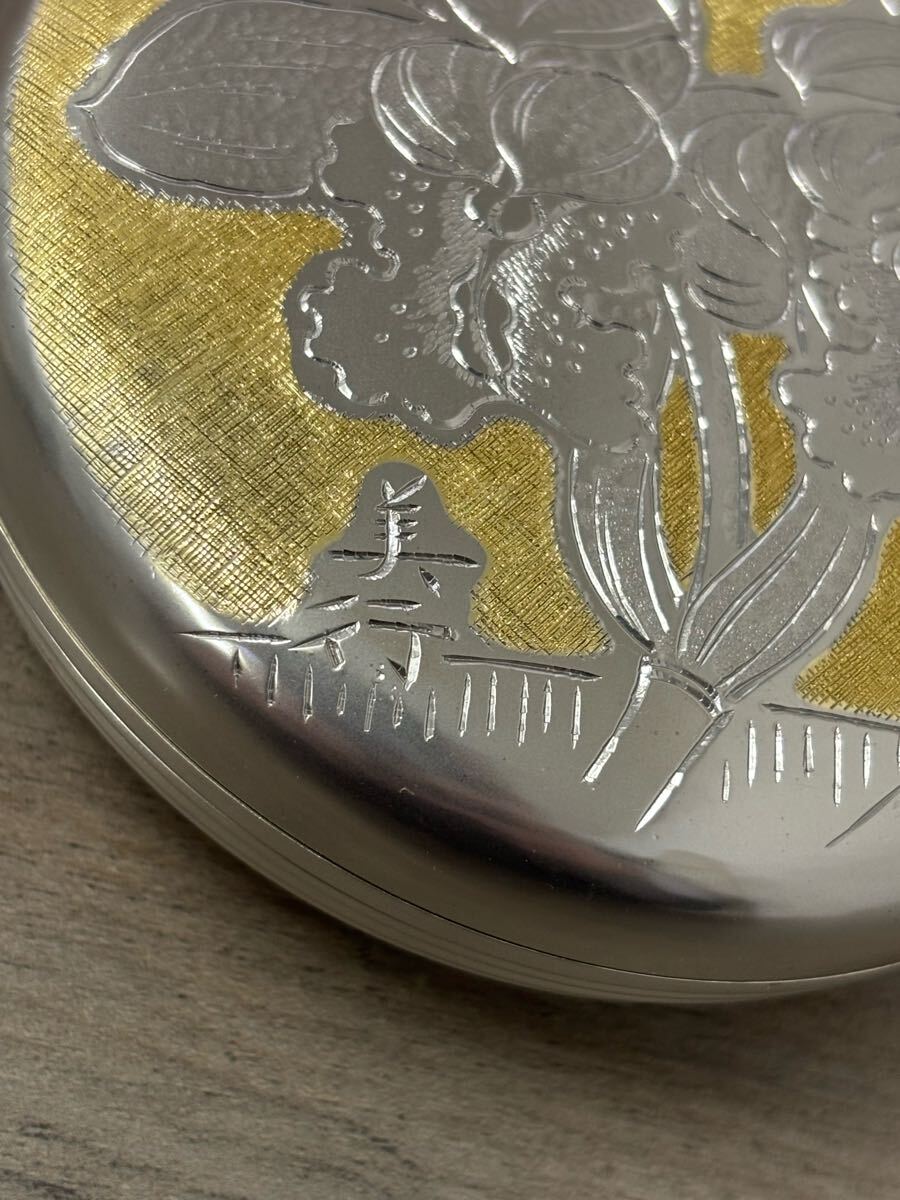 即決あり 帖佐美行 香合 香道具 彫金 箱あり 未使用保管品 双