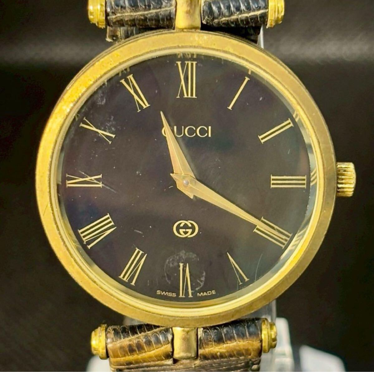 1円 美品 GUCCI 腕時計 オールドグッチ ブラック×ゴールド 1円 美品 GUCCI 腕時計 オールドグッチ ブラック×ゴールド