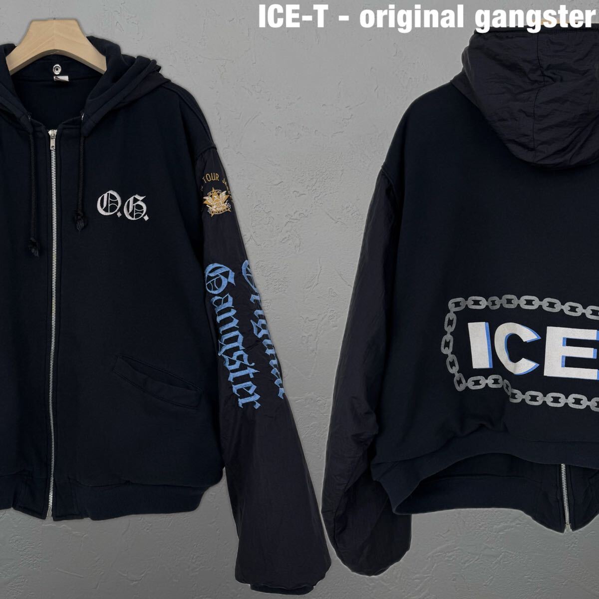 希少 ICE-T 90s ビンテージ USA製 XL ダブルフェイス ジップ 希少 ICE-T 90s ビンテージ USA製 XL ダブルフェイス ジップ