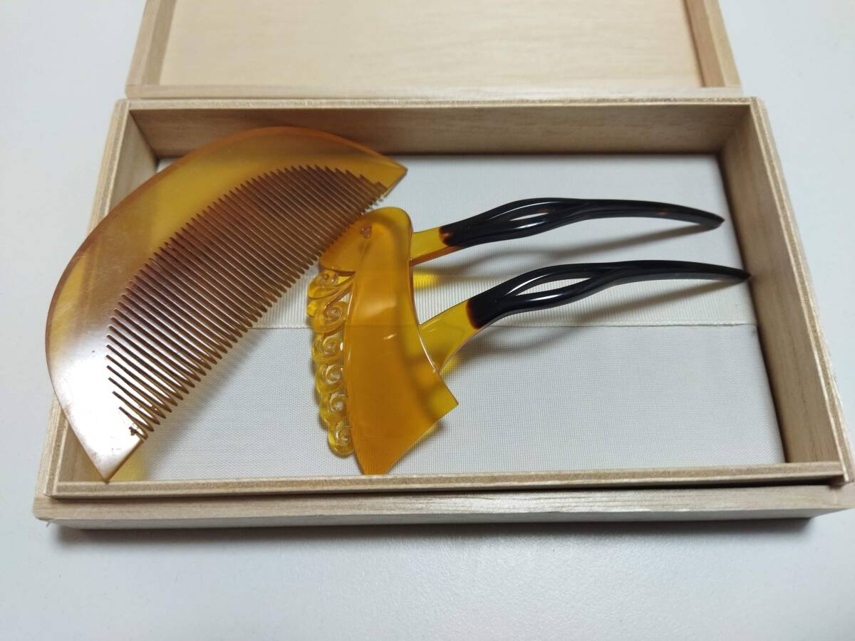 べっ甲 かんざし 櫛 セット 和装小物 天然 アンティーク 本鼈甲 べっ甲 かんざし 櫛 セット 和装小物 天然 アンティーク 本鼈甲