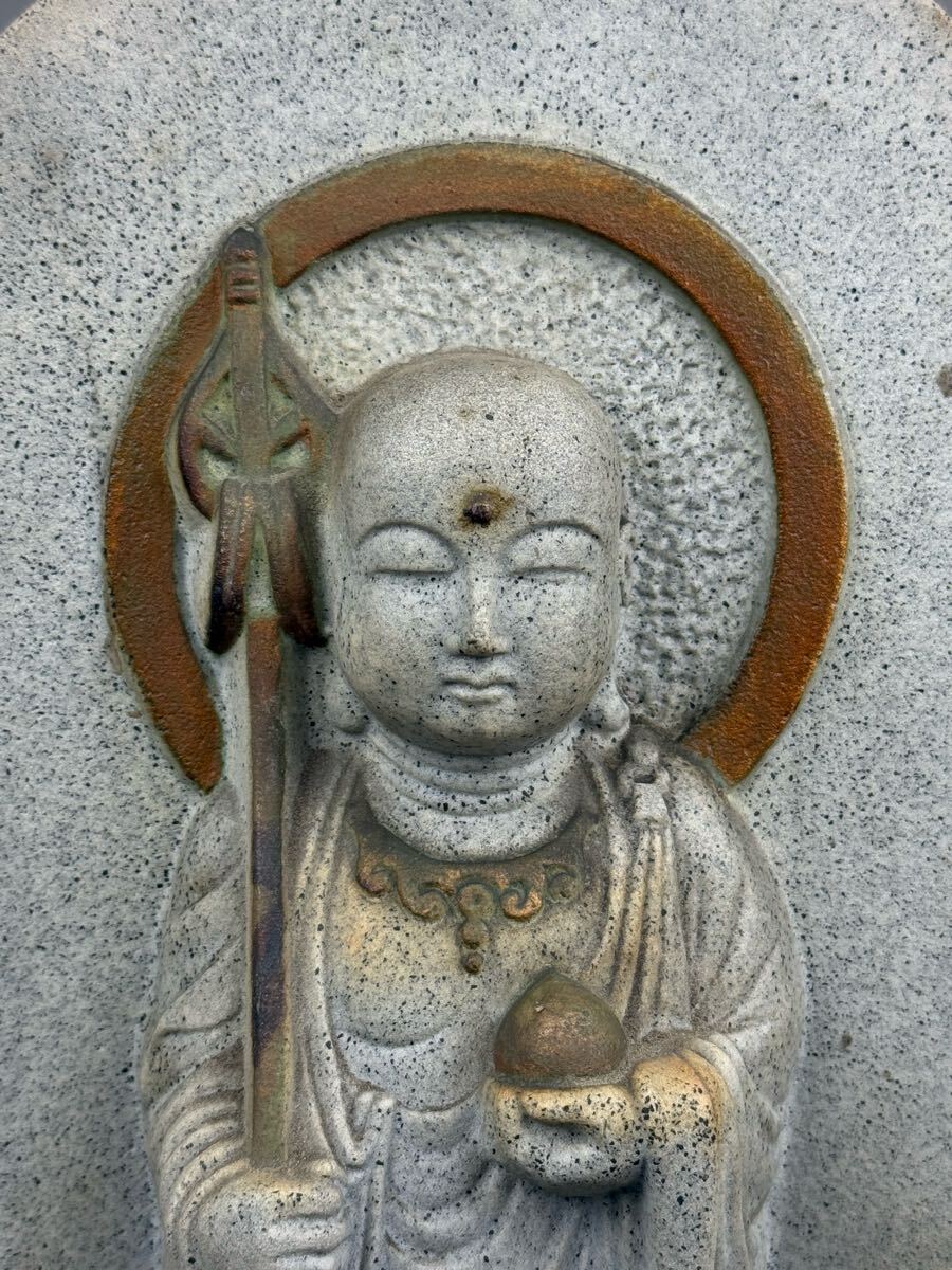 仏教美術 道祖神 延命地蔵尊 石仏 高さ55cm 仏像 時代物 石像 仏教美術 道祖神 延命地蔵尊 石仏 高さ55cm 仏像 時代物 石像