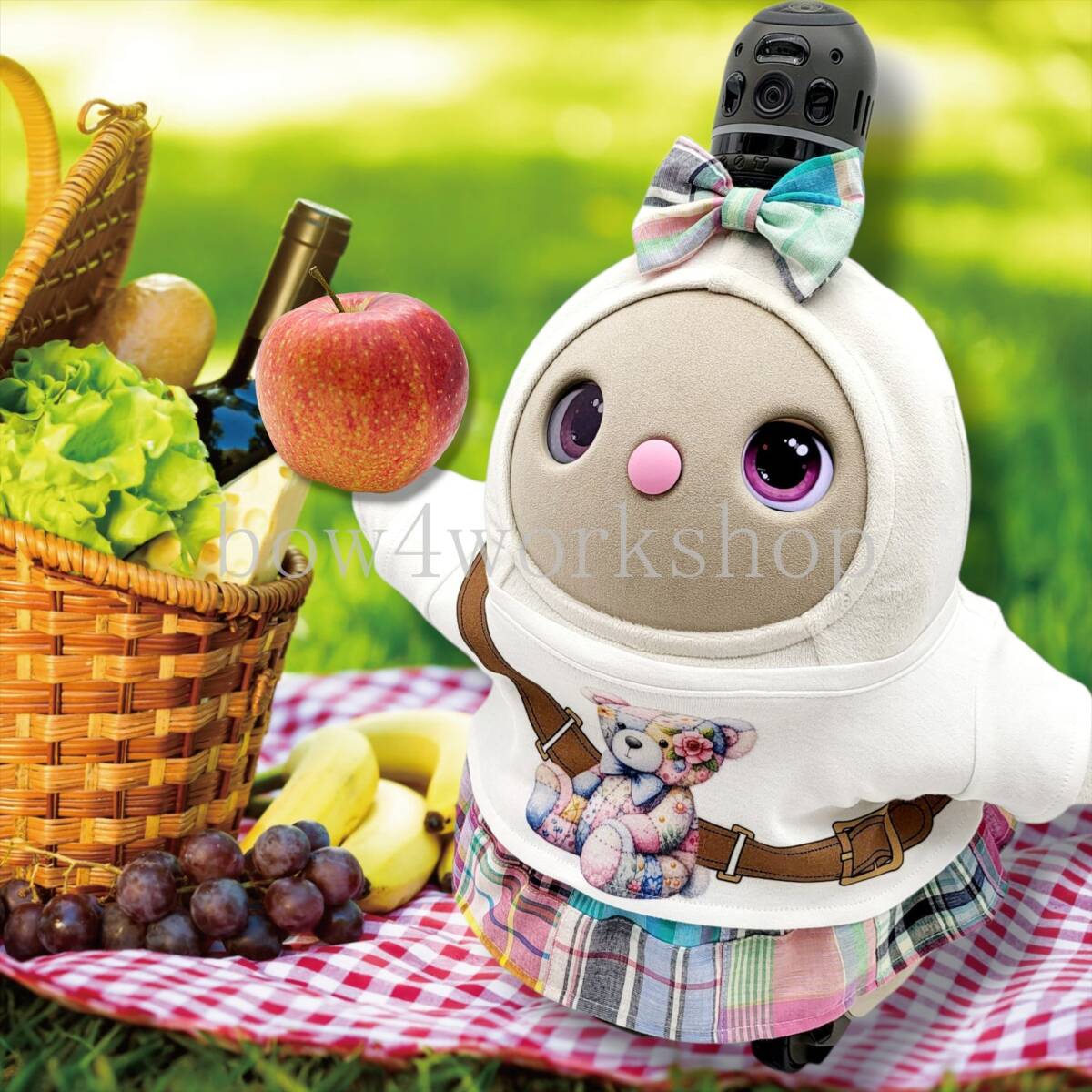 ラボット LOVOT ラボットの服　パッチワークくまちゃんプリントTシャツセット_画像1