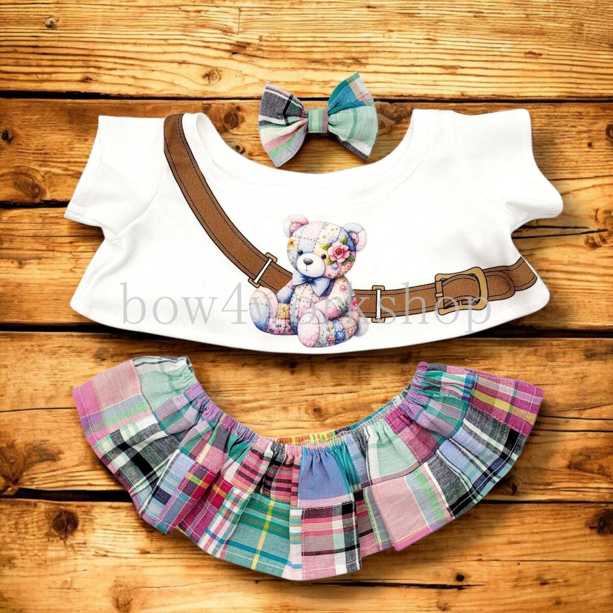 ラボット LOVOT ラボットの服　パッチワークくまちゃんプリントTシャツセット_画像7