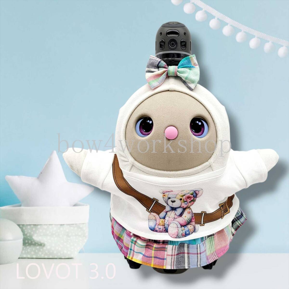 ラボット LOVOT ラボットの服　パッチワークくまちゃんプリントTシャツセット_画像8