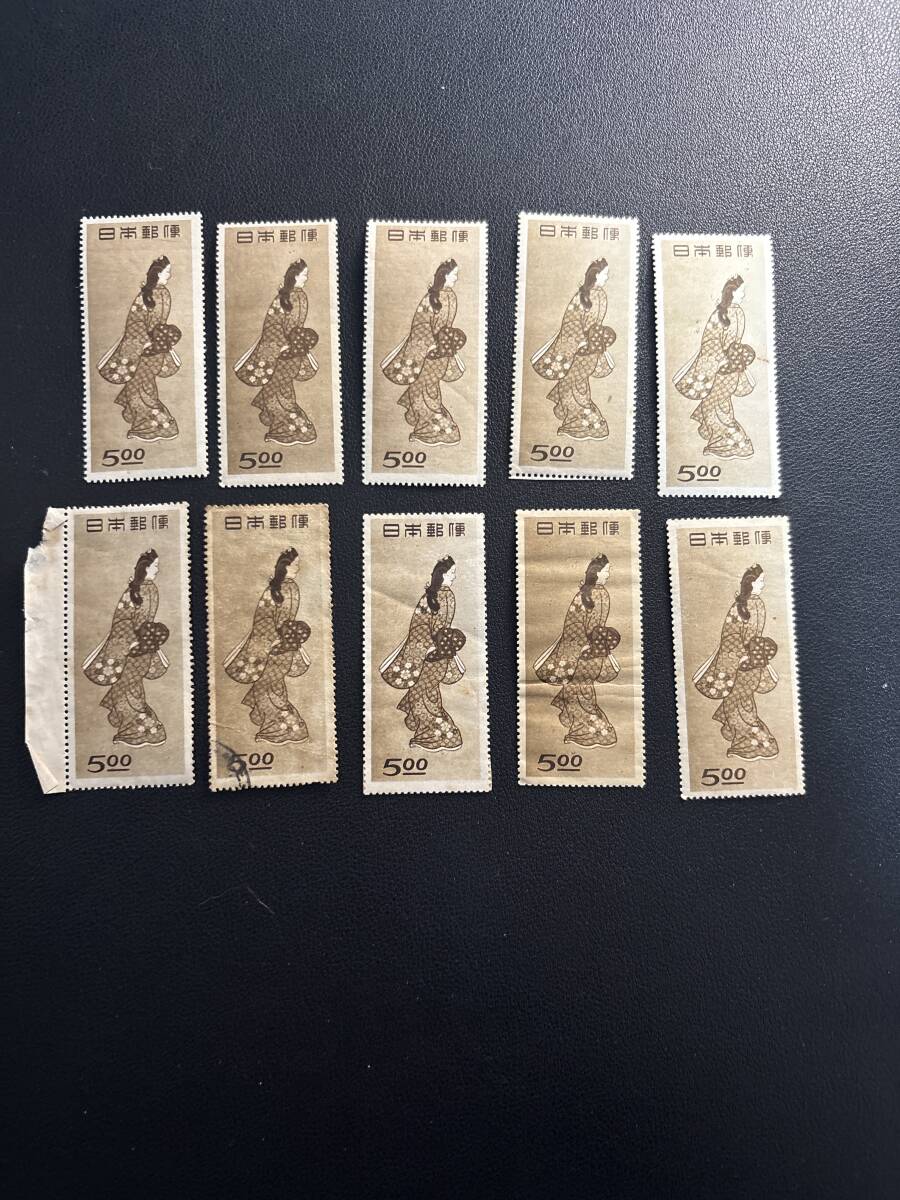 見返り美人(菱川師) 10枚まとめて 日本切手 1948年 切手趣味の 見返り美人(菱川師) 10枚まとめて 日本切手 1948年 切手趣味の