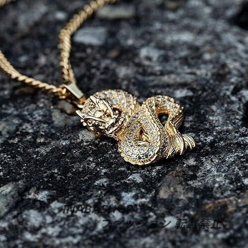 ネックレス メンズ ゴールド ジルコニア 金龍 ドラゴン ペンダントドラゴンネックレス 厄除け お守りネックレス ファッション アクセサリー