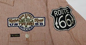 SS65マックヒル McHILLトーイズ マッコイTOYS McCOY古着ワークシャツ半袖シャツ日本製ルート66パッチ付きチェックシャツ15ボックスシャツ_画像5