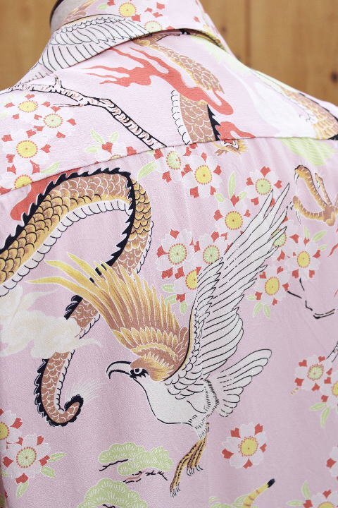 新品 サンサーフ THE TRIANGULAR FIGHT ハワイアンシャツ L ピンク SS39414