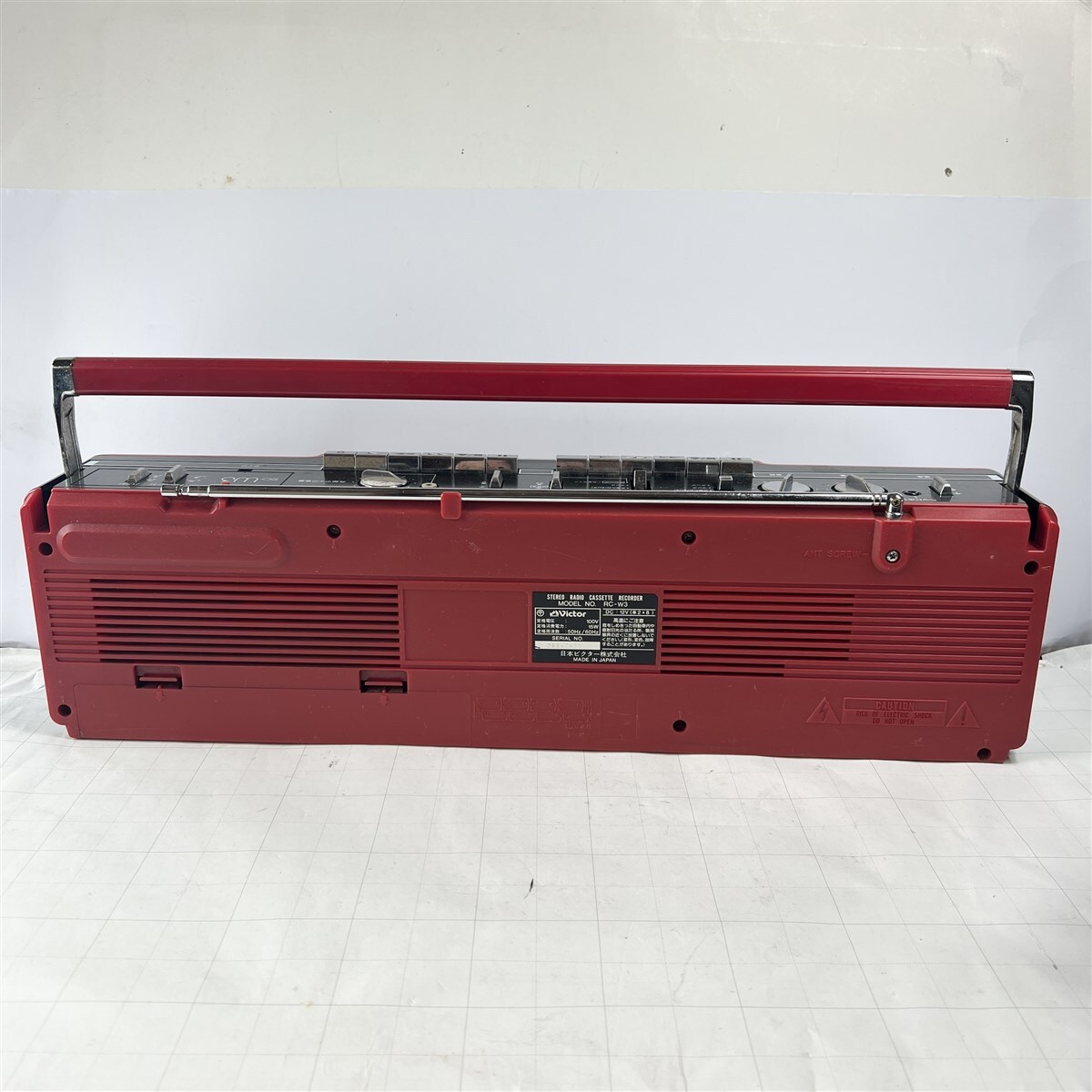 Victorビクター ダブルカセット・ラジカセ RC-W3 赤レッド 昭和レトロ ラジオ カセット_画像8
