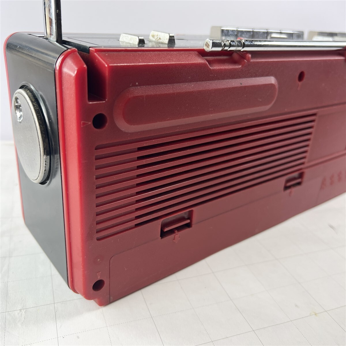 Victorビクター ダブルカセット・ラジカセ RC-W3 赤レッド 昭和レトロ ラジオ カセット_画像9