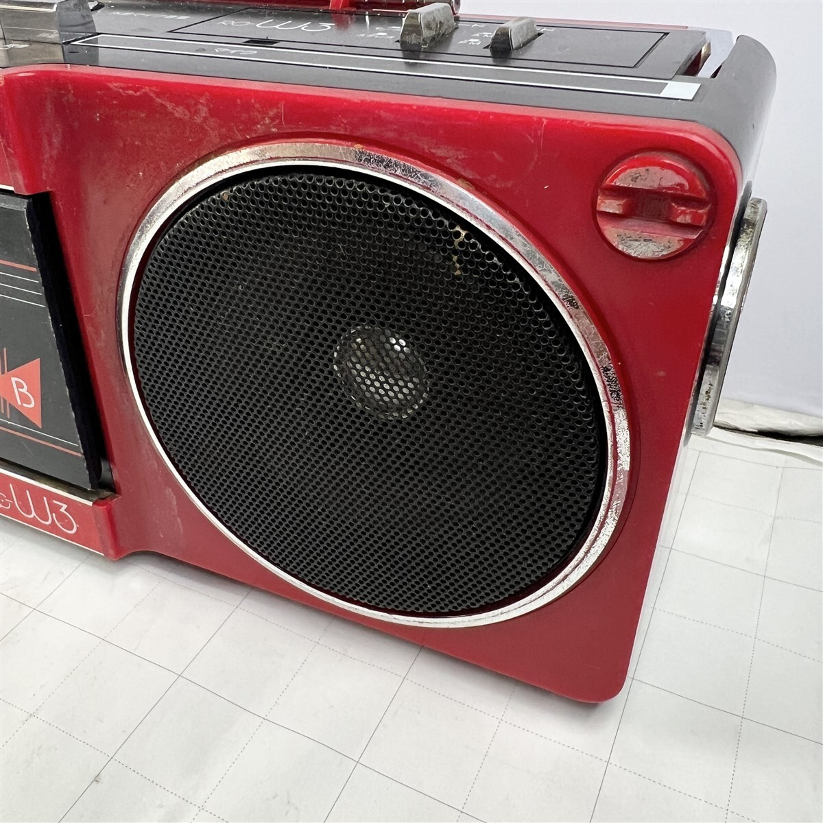 Victorビクター ダブルカセット・ラジカセ RC-W3 赤レッド 昭和レトロ ラジオ カセット_画像5