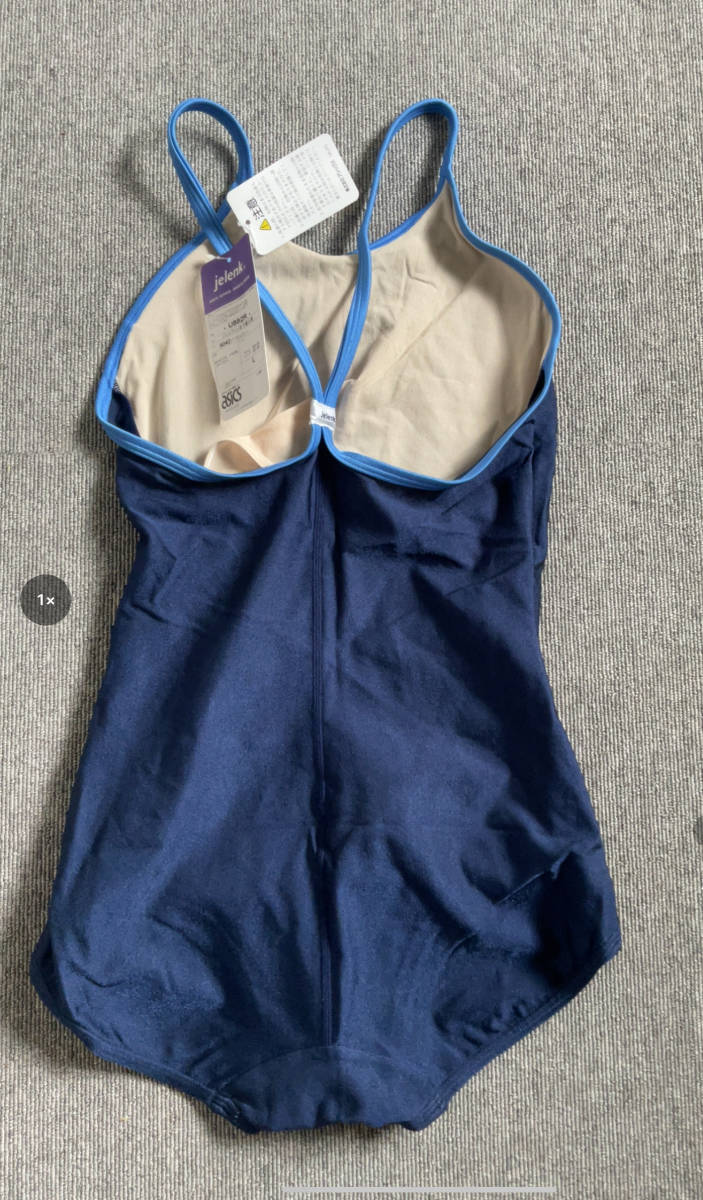 L アシックス asics ジェレンク jelenk ジェルフィン 女子 競泳 スクール 水著 U882R 濃紺 ノーコン × 青 ブルー 入手困難 送無料 未開封