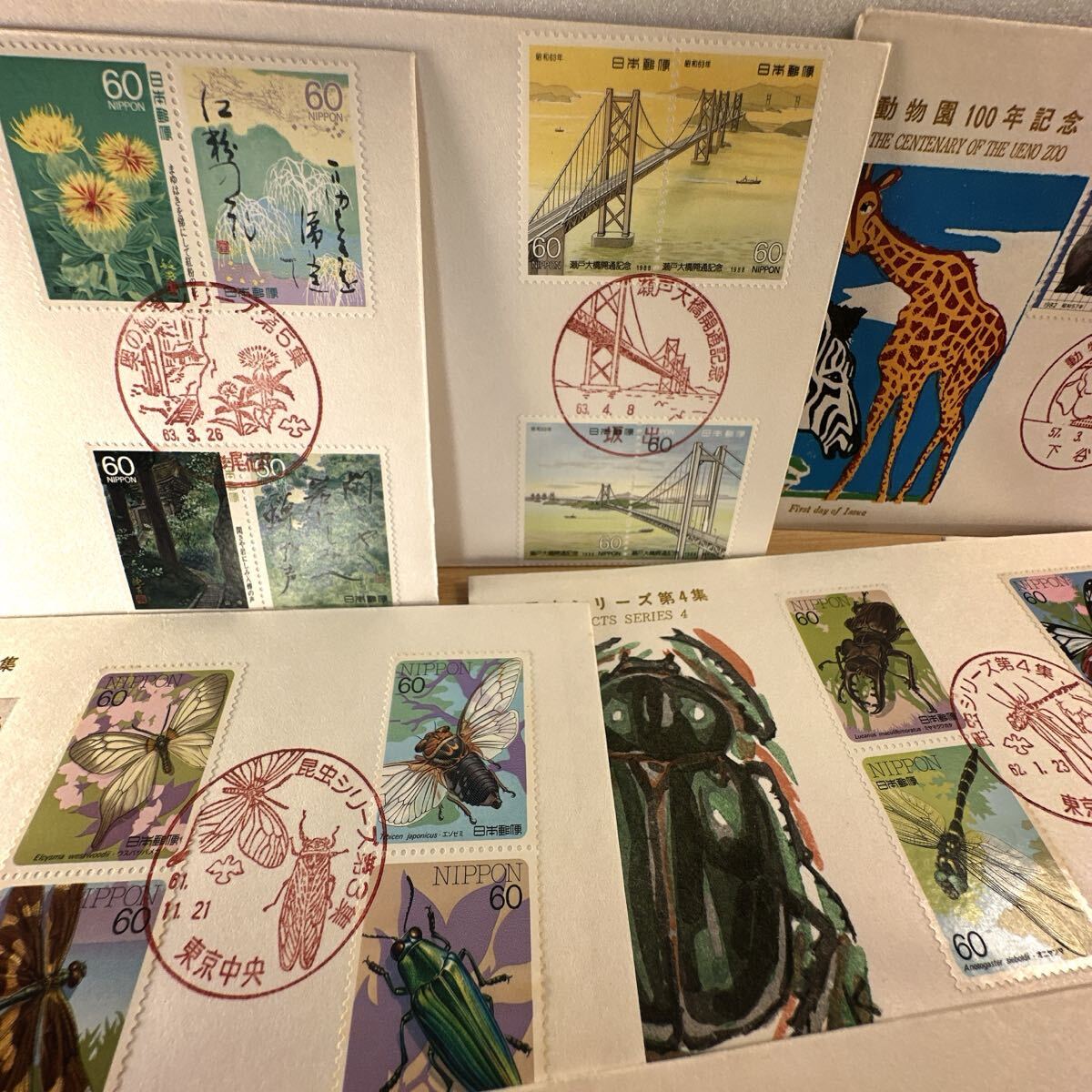 初日カバー 日本切手初日カバー FDC 60円 封筒に複数枚切手