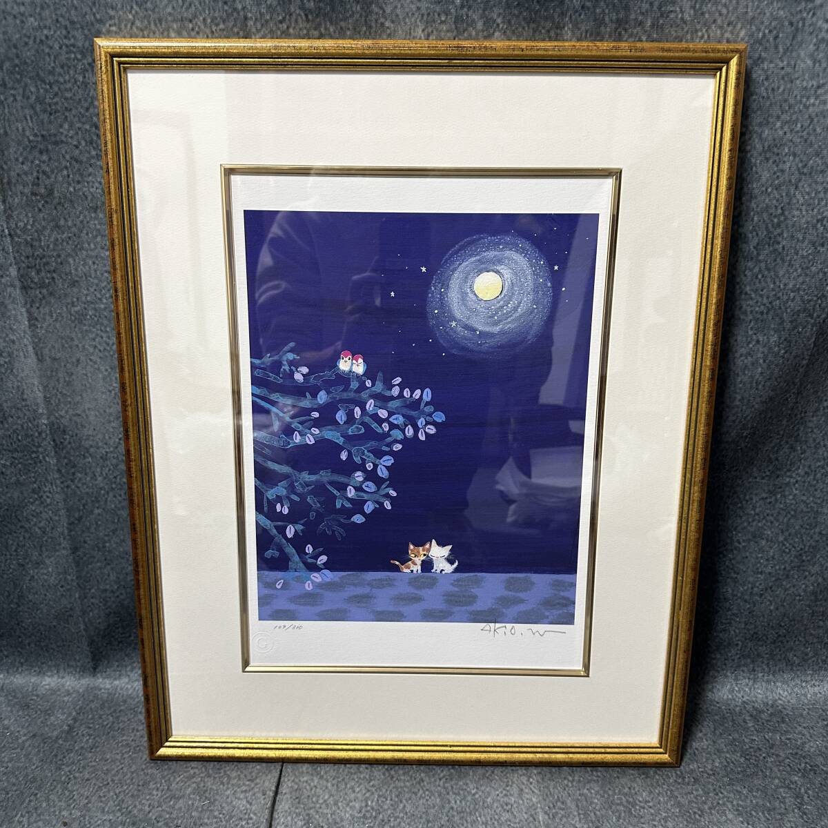 真作】渡辺あきお「わかりあえたね」版画 ジクレー ED 109/300 真作】渡辺あきお「わかりあえたね」版画 ジクレー ED 109/300