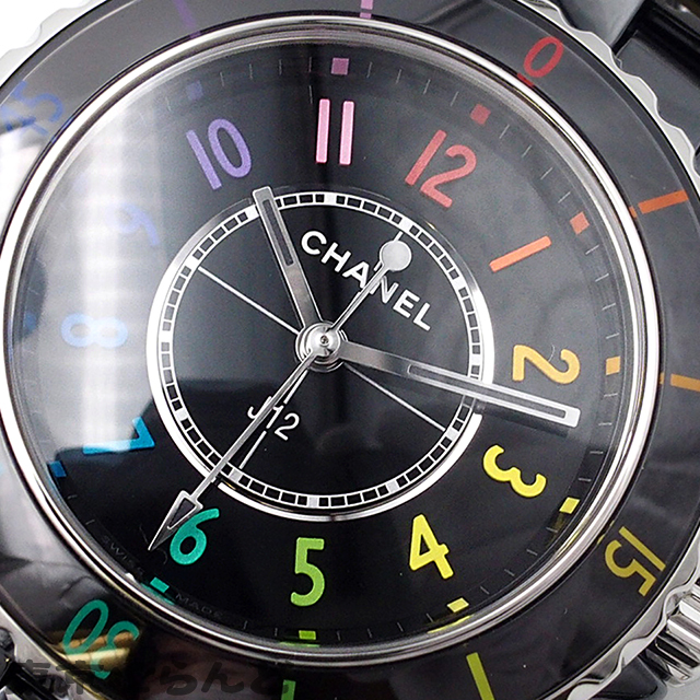 101767570 シャネル CHANEL J12 エレクトロ 33mm H7121 ブラックxマルチカラー セラミック 腕時(shí)計(jì) レディース 電池式 1255本限定