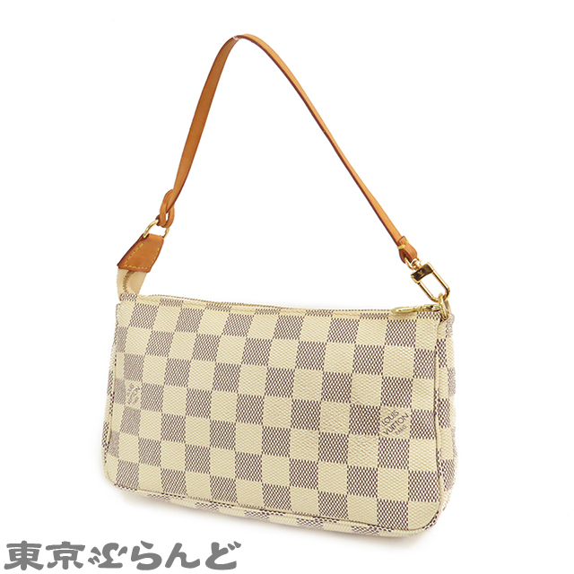101781678 ルイヴィトン LOUIS VUITTON ポシェット?アクセソワール N41207 アイボリーxブルー ダミエアズー アクセサリーポーチ