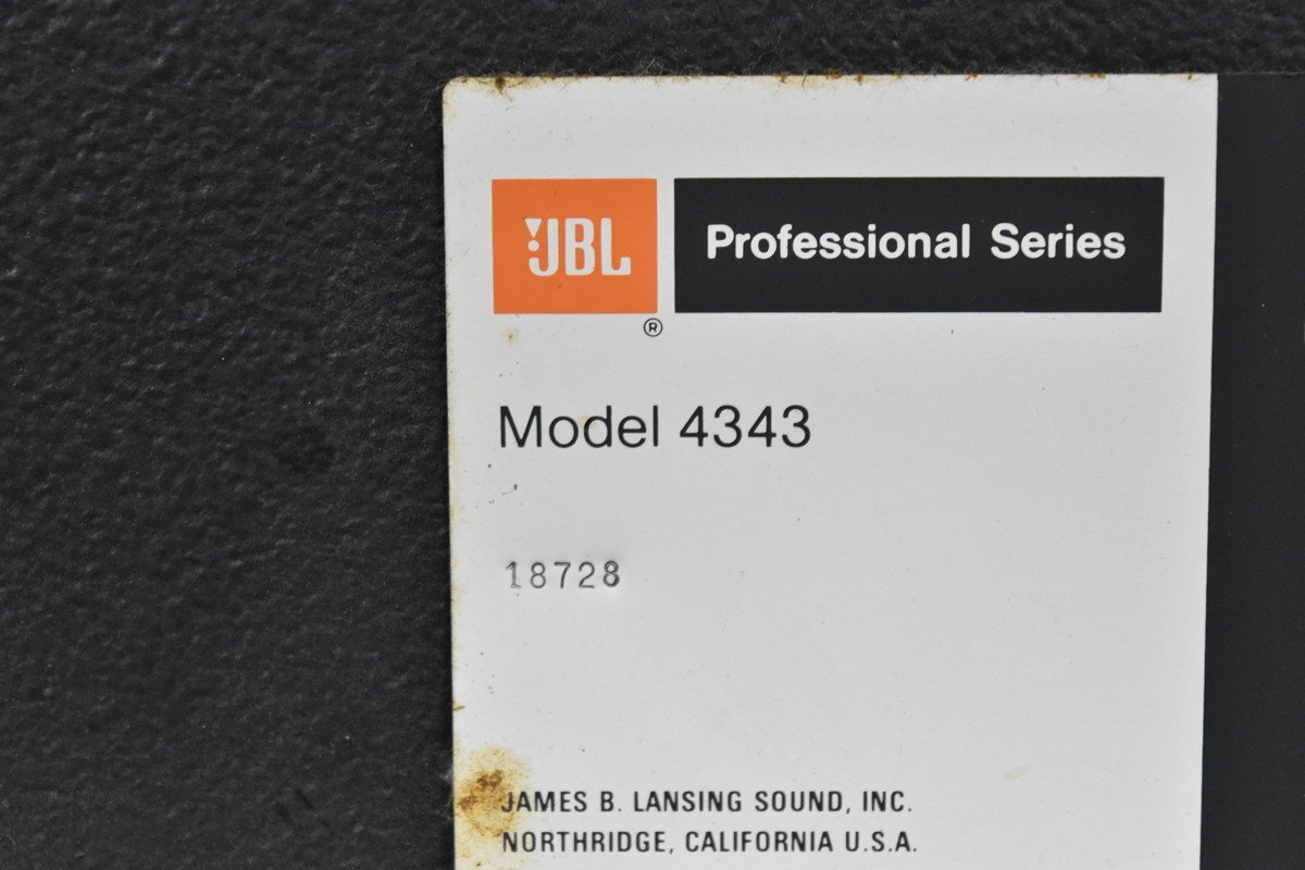 D】☆ JBL 4343 スピーカーペア 3056037 ☆ 法人様のみ JITBOX D】☆ JBL 4343 スピーカーペア 3056037 ☆ 法人様のみ JITBOX