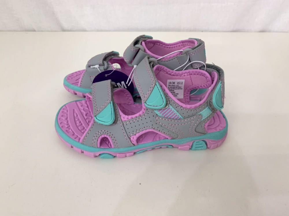 新品■khombu 女の子 キッズサンダル★パープル 18cm_画像3