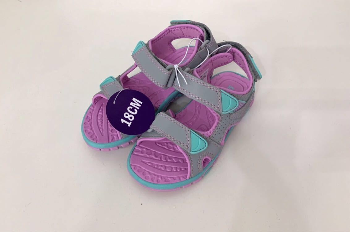 新品■khombu 女の子 キッズサンダル★パープル 18cm_画像1