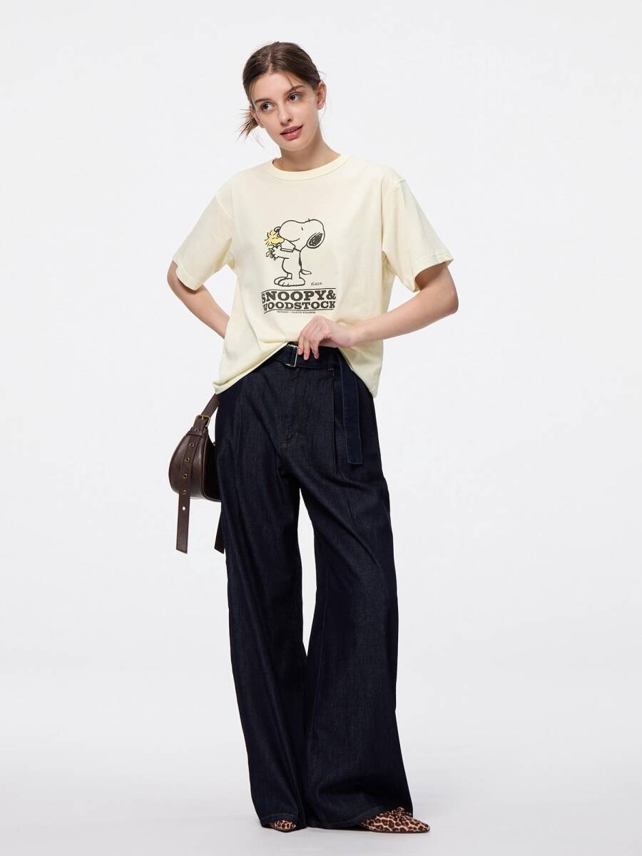 GU グラフィック Tシャツ Peanuts スヌーピー&ウッドストック サイズM 新品未開封品 人気GU完売品_画像2