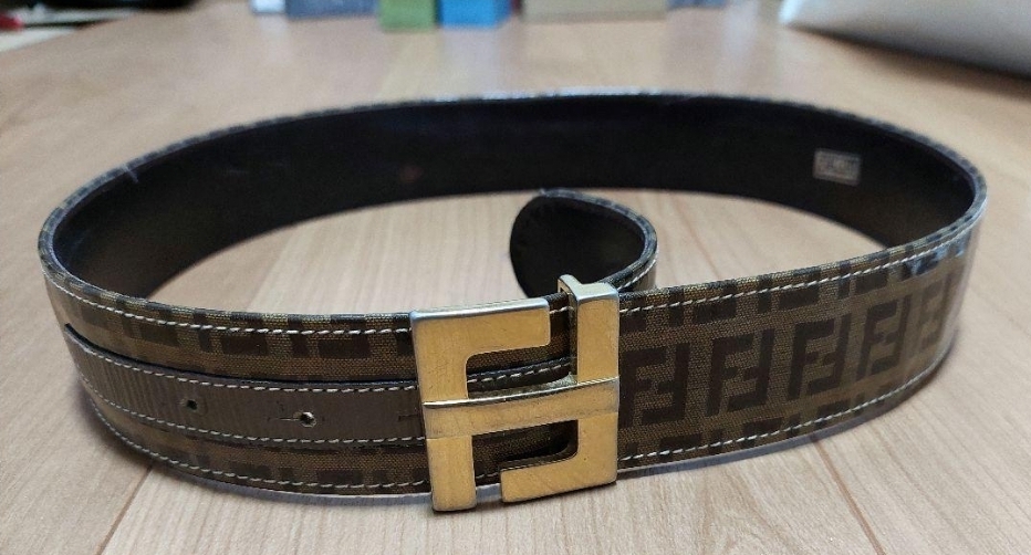 Fendi ロゴパターン ベルト 80/32 ナイロン ベージュ ブラウン Fendi ロゴパターン ベルト 80/32 ナイロン ベージュ ブラウン