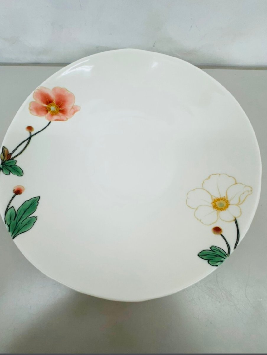 京焼 清水焼 陶あん 大皿 絵柄 陶あん 和食器 白 ケシ 新品未