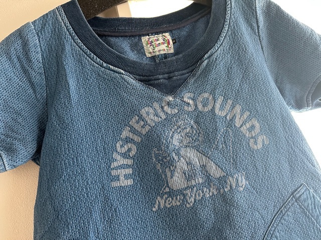 ヒステリックグラマー デニム風(fēng)スエット生地ロゴギターガール美品ベルト付ワンピース