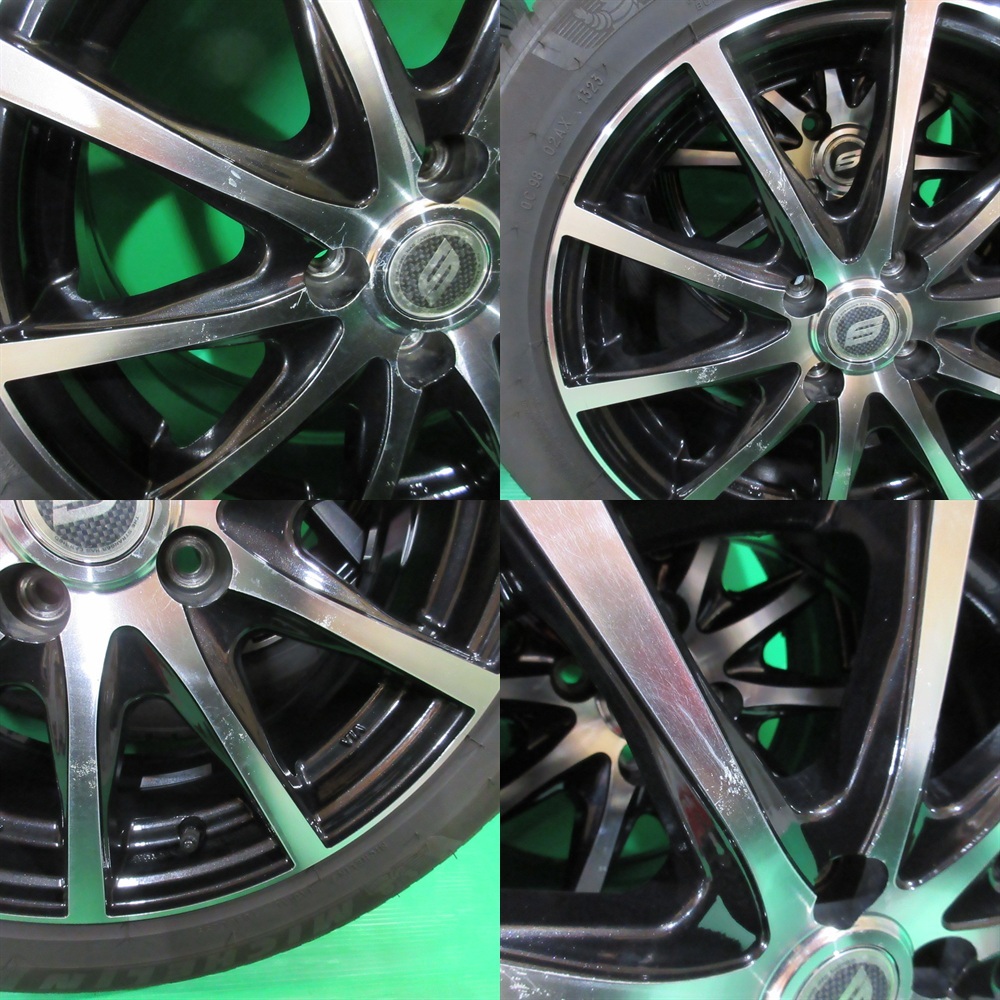 良品 フィット 185/55R16 2023年バリ山夏タイヤ 85%-90%山 MICHELIN ENERGY SAVER4 4本 4穴PCD100 6.5J +50 シャトル グレイス 中古新潟