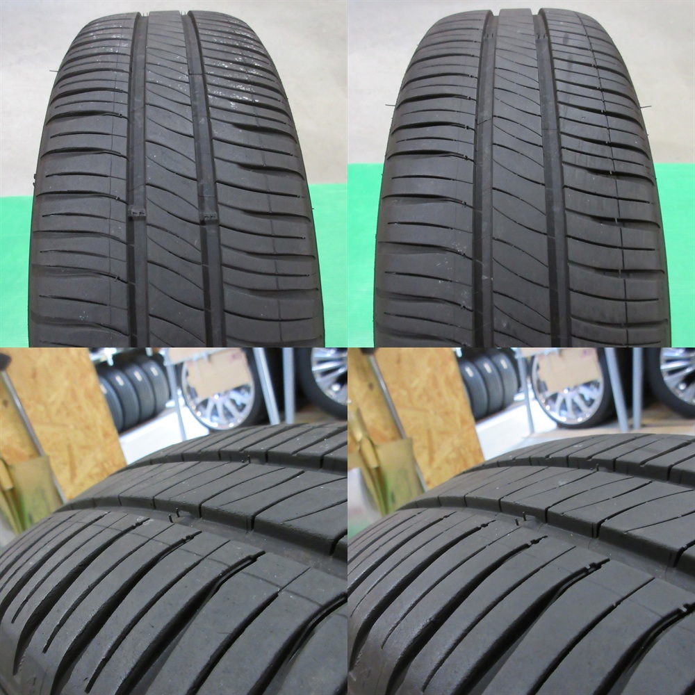 良品 フィット 185/55R16 2023年バリ山夏タイヤ 85%-90%山 MICHELIN ENERGY SAVER4 4本 4穴PCD100 6.5J +50 シャトル グレイス 中古新潟