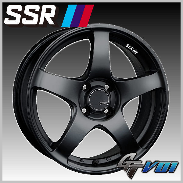 送料無料 ロードスター ヤリス アクア などに SSR スピードスター GTV01 フラットブラック 205/45R17 ケンダ タイヤ_画像1