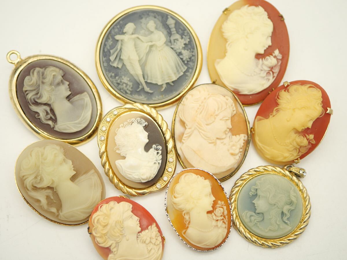美和子様専用カメオ CAMEO ブローチ ヴィンテージ 美品 二点