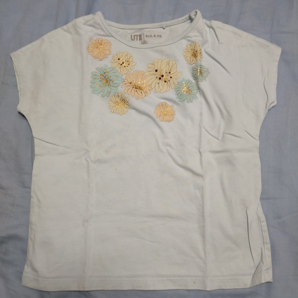 ユニクロ　ポール&ジョー　コラボUTシャツ　半袖 　130cm 花柄 猫 子供服 女の子 Tシャツ 半袖カットソー トップス