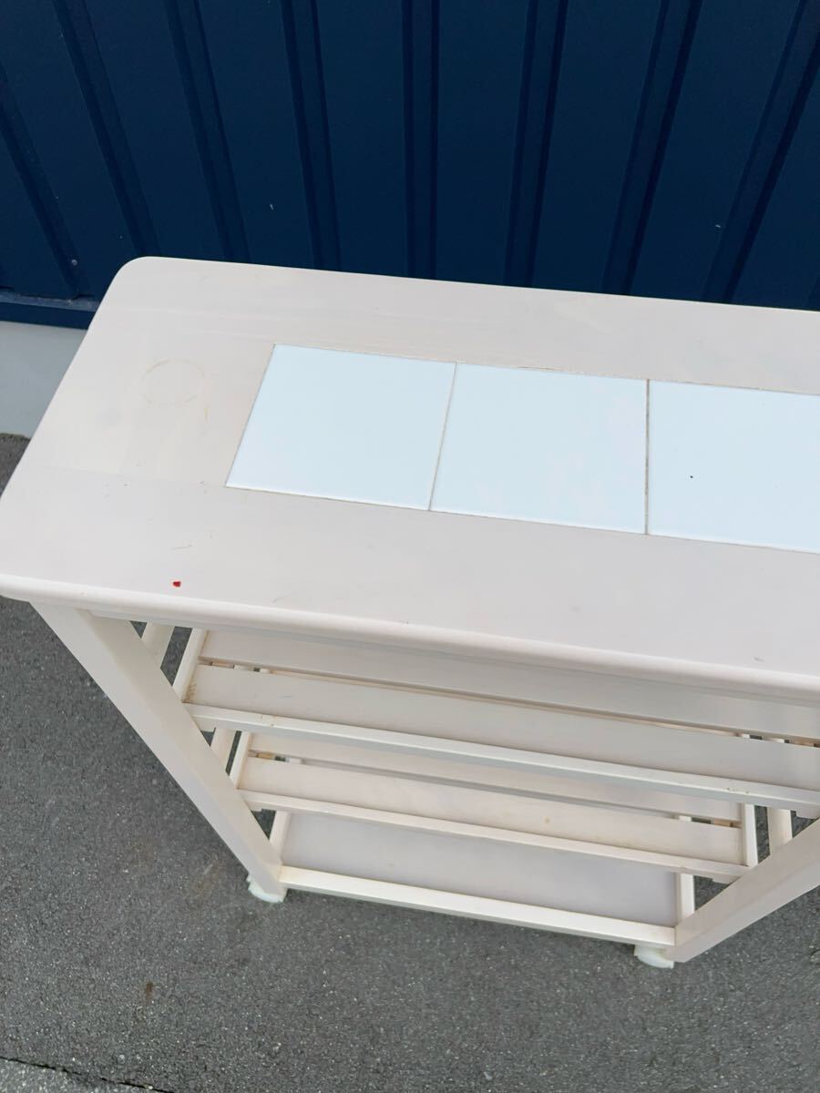 キャスター付きワゴン オフホワイト