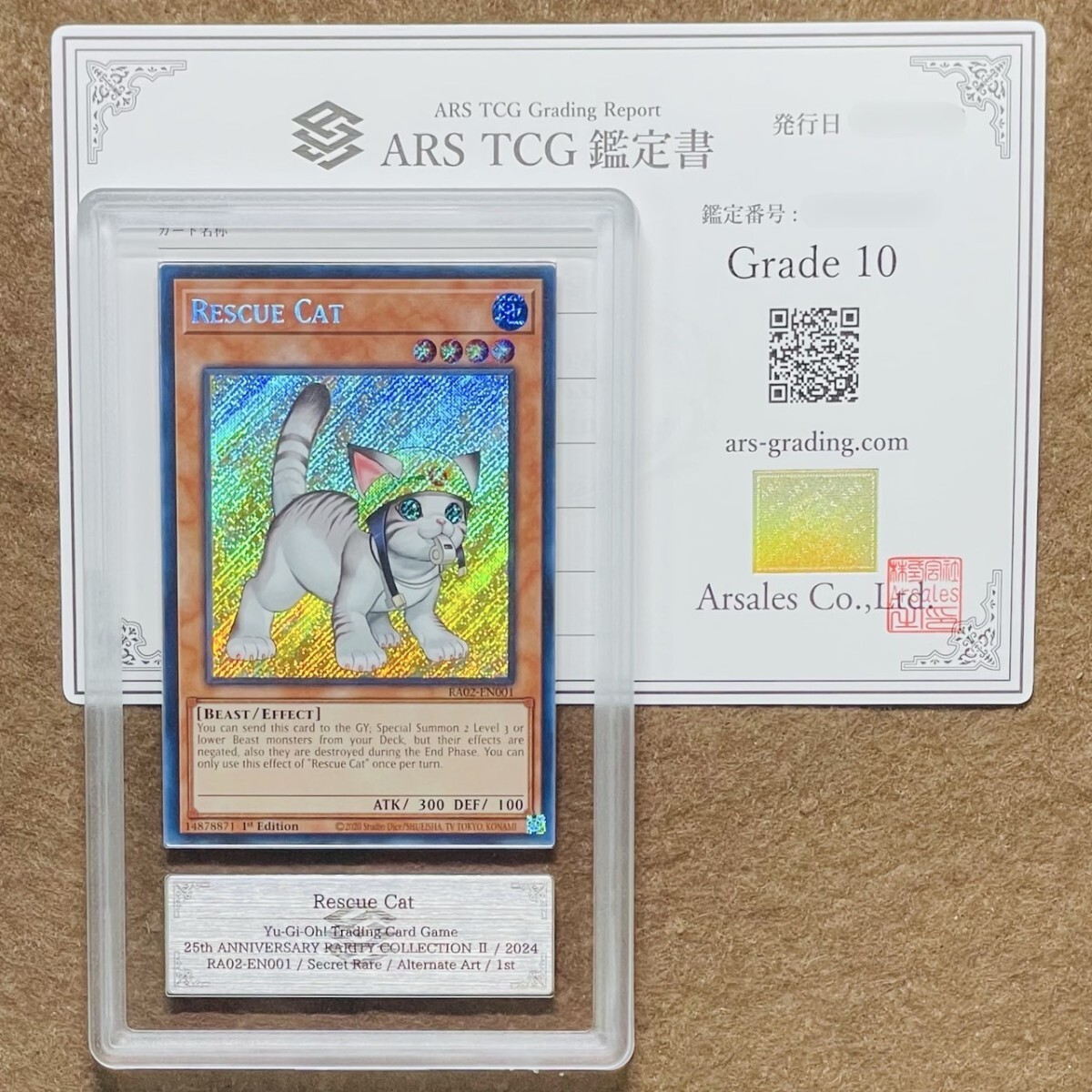 ARS鑑定10】世界に1枚 レスキューキャット 英語 シークレット ARS鑑定10】世界に1枚 レスキューキャット 英語 シークレット